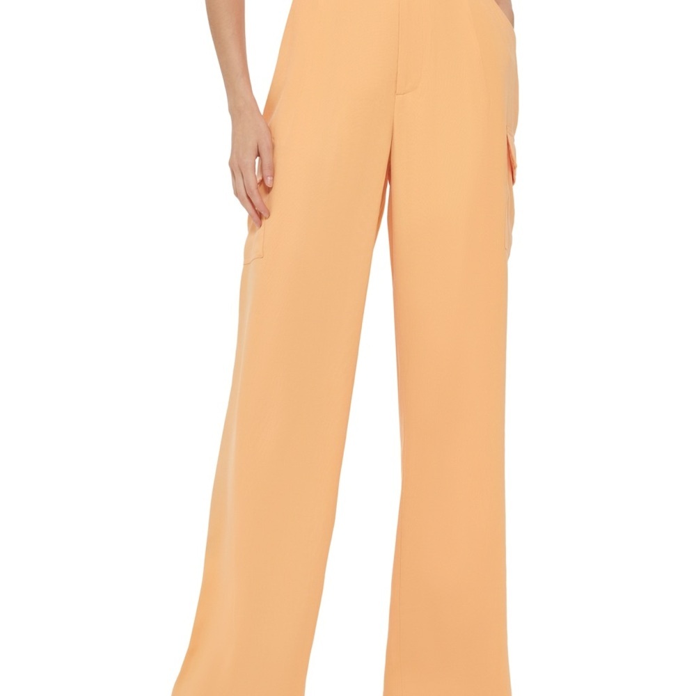 Dkny Orange Wide Leg Pants High Waisted